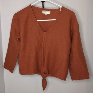 Madewell Texture and Thread crop tie front sweater